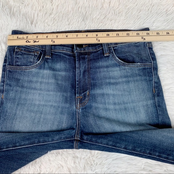 J Brand Ruby high rise skinny crop jeans in Jasper destruct released hem blue - Picture 5 of 12